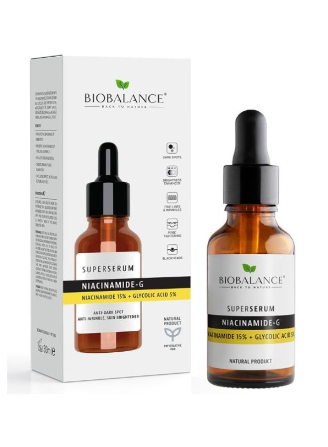 BioBalance Super Serum Niacinamide-G 30ml – Anti Dark Spots, Anti-Wrinkle, Skin Brightening Face Serum - Image 1