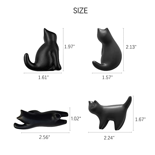 Bonilve Black Cat Refrigerator Magnets, 4 Pack Cute Cat Fridge Magnets Gift for Lady Cats Lovers Novelty Butt, 3D Small Fridge Magnet Funny for Kitchen Refrigerator, Office, or Classroom Decor - Image 5