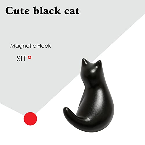 Bonilve Black Cat Refrigerator Magnets, 4 Pack Cute Cat Fridge Magnets Gift for Lady Cats Lovers Novelty Butt, 3D Small Fridge Magnet Funny for Kitchen Refrigerator, Office, or Classroom Decor - Image 2