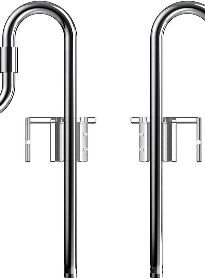 Fzone Mini 10 inch Stainless Steel Filter Pipe Inflow and Outflow for Aquarium Plant Tank, Lily Pipes with Acrylic Pipe Fixer for 12/16mm Filter Tube (MINI-12MM) - Image 1