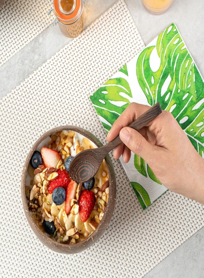 Restaurantware Serving Spoon, 6.3 Inch Pack of 40 Handmade Coconut Ebony Spoons for Serving, Wooden Serving Spoon with Lacquered Finish for Appetizers, Desserts, Buffet, Catering - Image 5