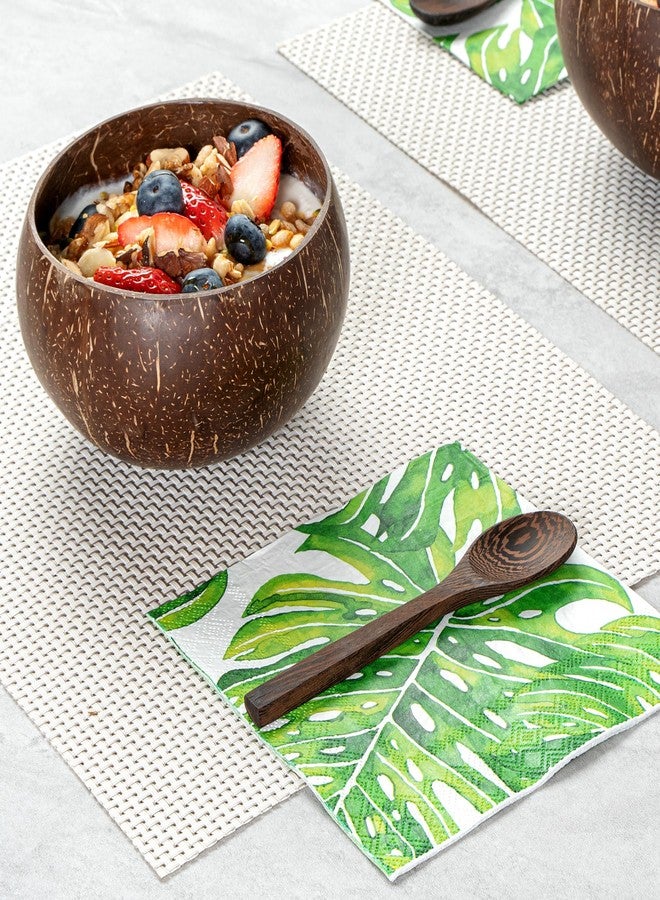 Restaurantware Serving Spoon, 6.3 Inch Pack of 40 Handmade Coconut Ebony Spoons for Serving, Wooden Serving Spoon with Lacquered Finish for Appetizers, Desserts, Buffet, Catering - Image 3