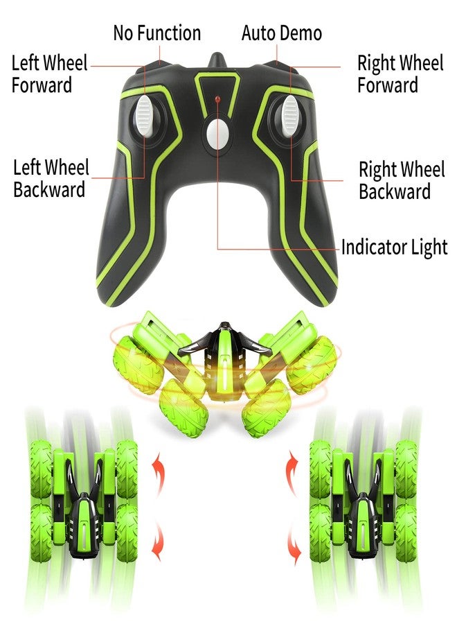 Amicool RC Voiture Telecommandé Tout Terrain، 4WD 360° Rotation Stunt Car Offroad RC Véhicule Avec LED، 2.4 جيجاهيرتز Voiture Radio Commandee Crawlers pour Enfants 6-12 Ans، G03080R - Image 4
