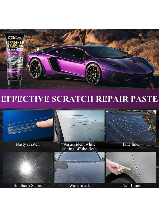 Homonth Scratches Remover ，Nano Sparkle Cloth Car Scratch Remover Set, 2025 Car Scratch Repair Paste Polishing Wax, Magic Nano Cleaning Cloth Automotive Cleaning Kit for Vehicles Paint Scratches Repair 120g - Image 5