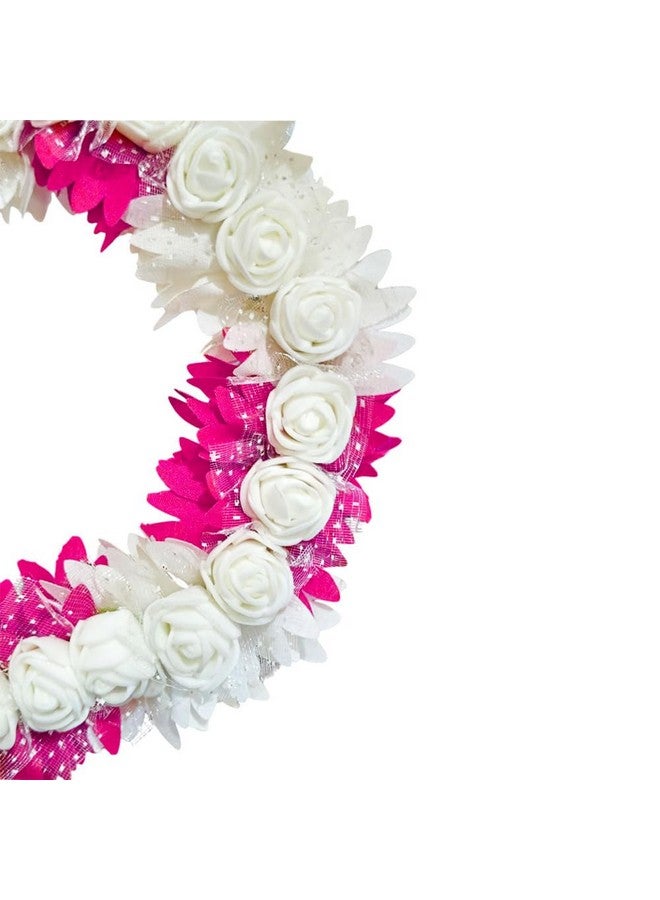 BLUSHIA Artificial Bridal Rose Petal Flower Pink Tiara Gajra Hair Juda For Women Floral Hair Bun Accessories | Suitable for Traditional Indian Wedding/Marriage/Engagements (Pack of 1) - Image 3