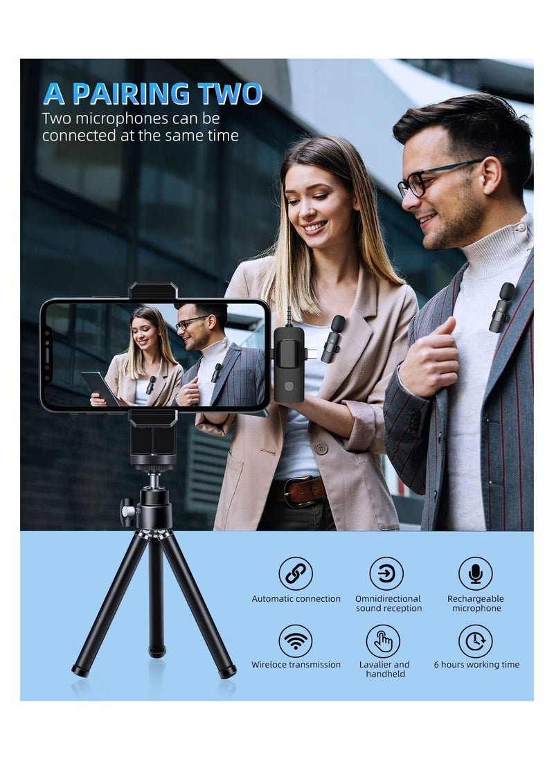 GUDOO - Wireless Microphones, Wireless Lavalier Microphone for iPhone/iOS/Android/PC/Laptop, Plug-Play Bluetooth Microphone, 3 Level Noise Reduction Auto Sync for Recording, Live Streaming, TikTok, YouTube - Image 1