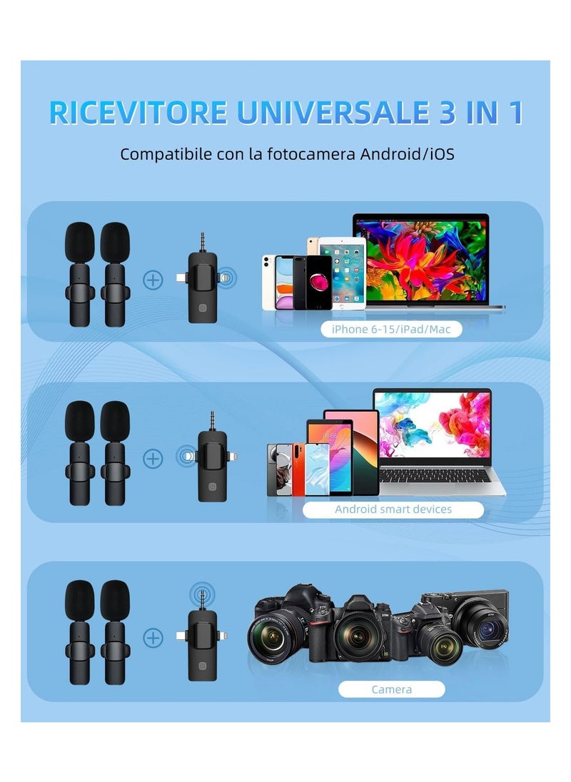 GUDOO - Wireless Microphones, Wireless Lavalier Microphone for iPhone/iOS/Android/PC/Laptop, Plug-Play Bluetooth Microphone, 3 Level Noise Reduction Auto Sync for Recording, Live Streaming, TikTok, YouTube - Image 1