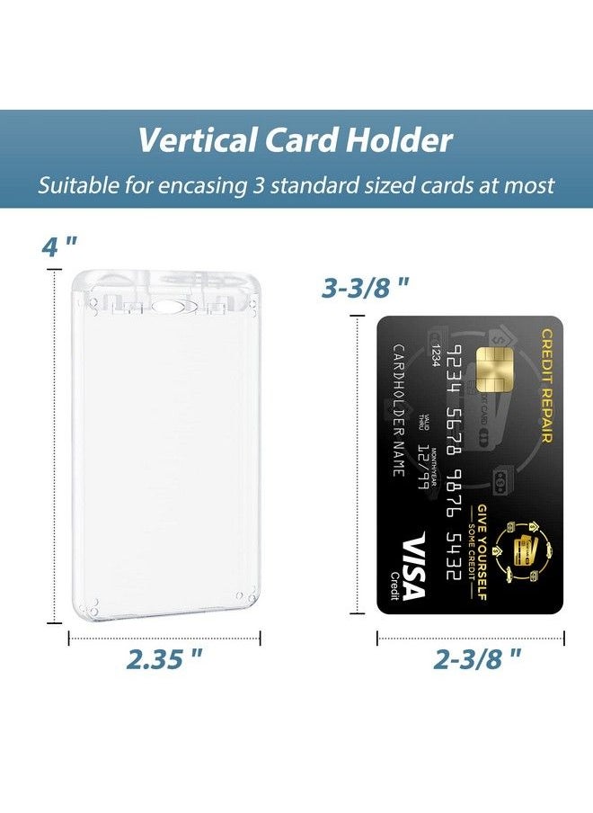 Pawfly Locking Id Badge Holder 3Card Hard Pc Card Case With Key Pin Ultra Clear Sleeve Protector With Uv Protection For Office Card Smart Piv Cac Driver'S License And Credit Card 2 Pack  - Image 5