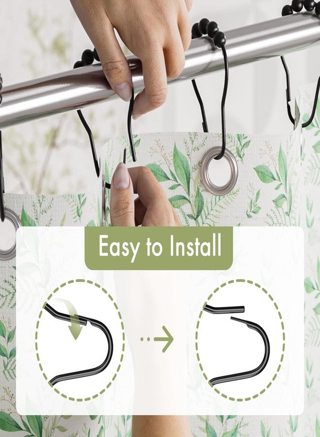 امايز حلقات ستارة حمام أمازر سوداء غير لامعة - مجموعة من 12 قطعة - خطافات معدنية مقاومة للصدأ لقضيب ستارة الحمام - Image 4