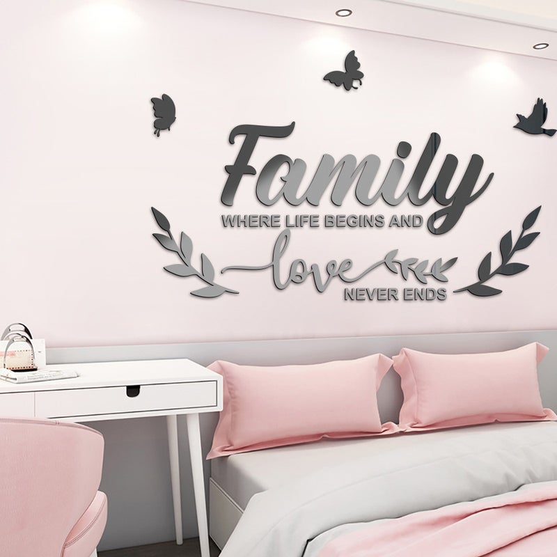 Jm687 Family Butterfly Combination Mirror Acrylic Wall Stickers Children'S Room Waterproof Self-Adhesive - Image 5