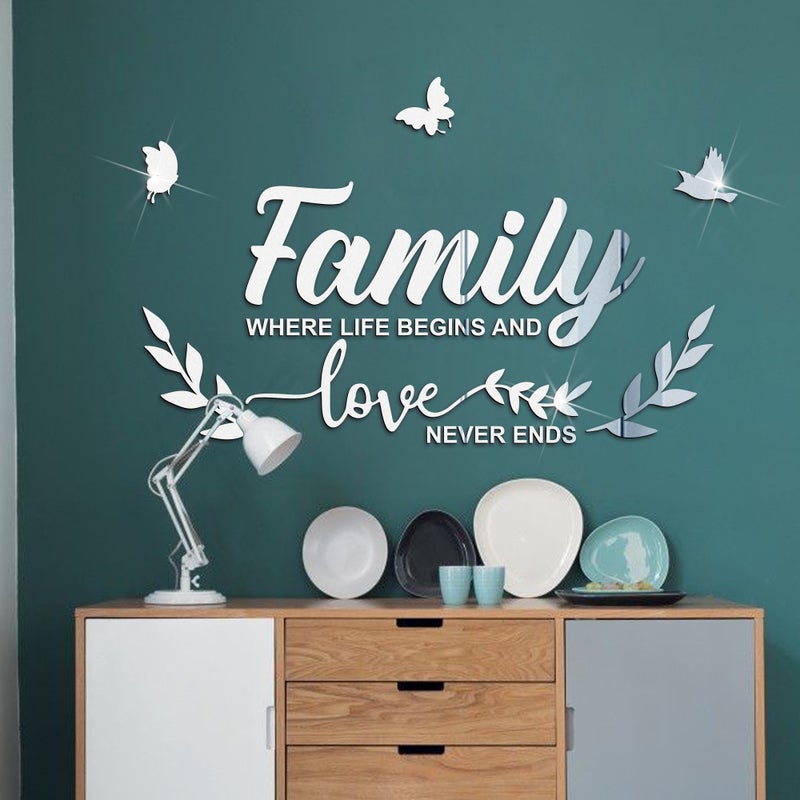Jm687 Family Butterfly Combination Mirror Acrylic Wall Stickers Children'S Room Waterproof Self-Adhesive - Image 2