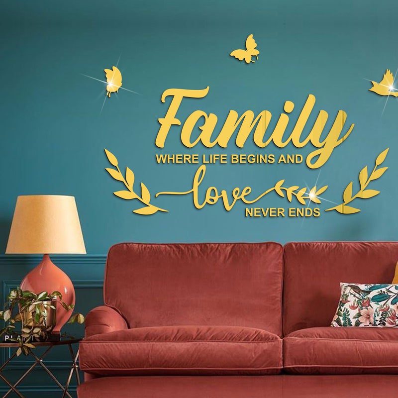 Jm687 Family Butterfly Combination Mirror Acrylic Wall Stickers Children'S Room Waterproof Self-Adhesive - Image 3