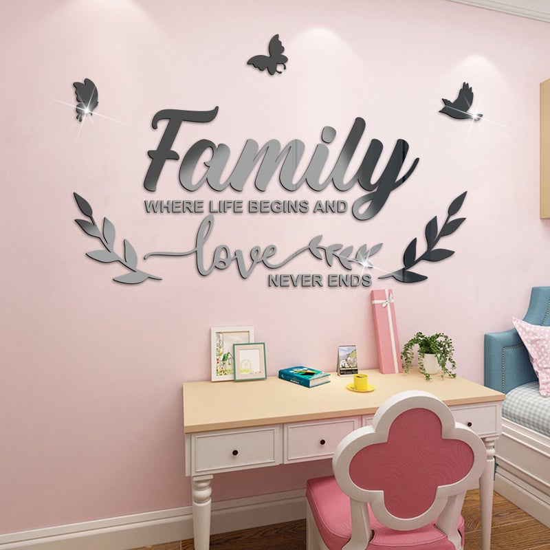 Jm687 Family Butterfly Combination Mirror Acrylic Wall Stickers Children'S Room Waterproof Self-Adhesive - Image 4