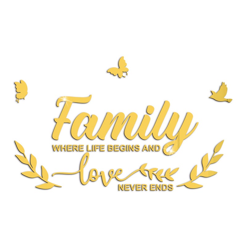 Jm687 Family Butterfly Combination Mirror Acrylic Wall Stickers Children'S Room Waterproof Self-Adhesive - Image 1