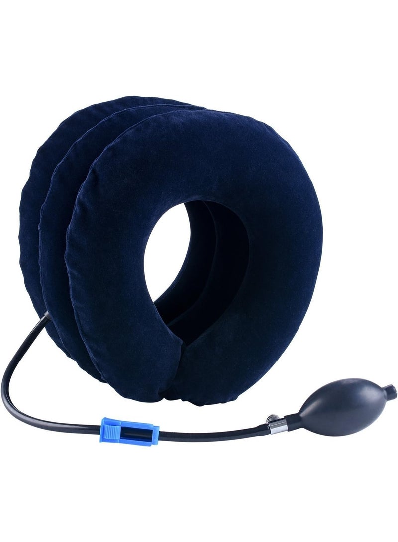 Inflatable Neck Traction Device for Cervical Orthodontics: Easy to Use for Relieving Chronic Neck and Shoulder Pain, Helping to Straighten and Align the Vertebrae, and Serving as a Multi-Colored Neck Support - Image 1