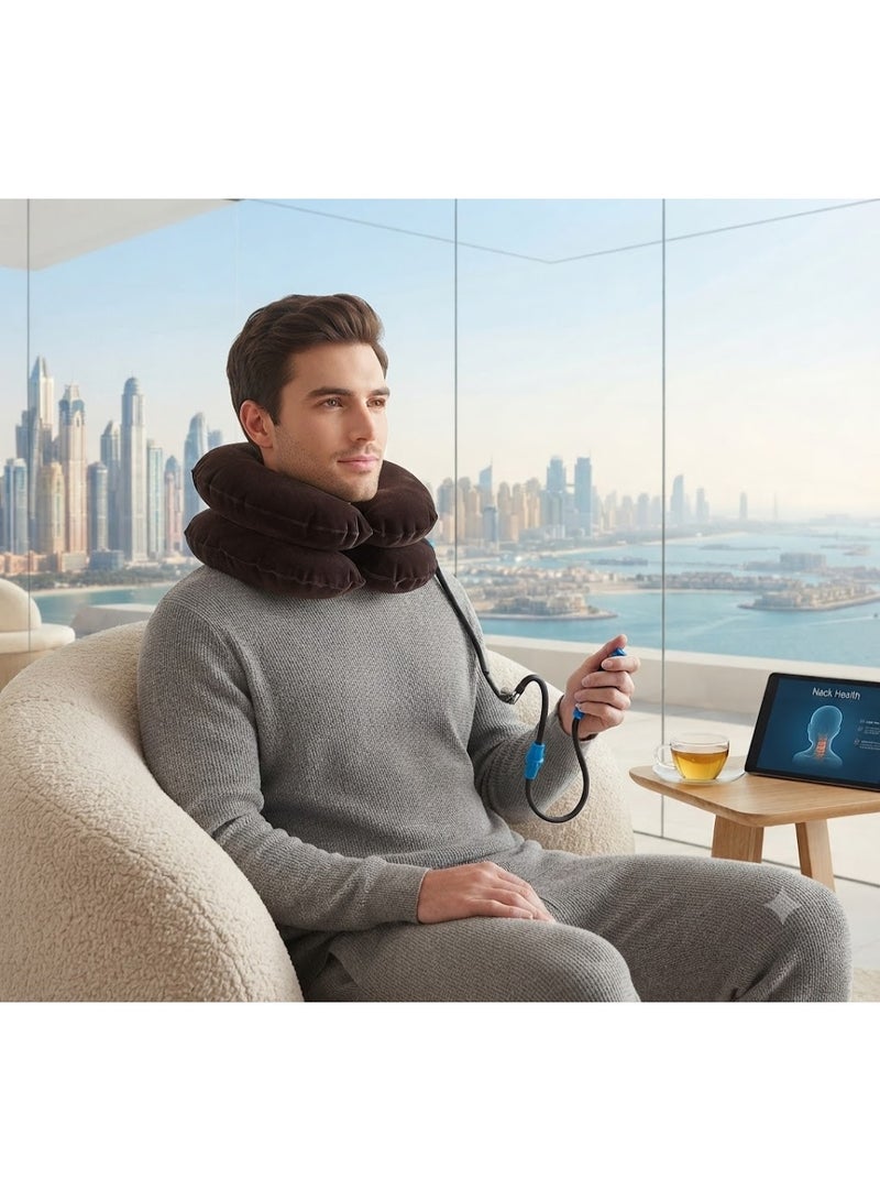 Inflatable Neck Traction Device for Cervical Orthodontics: Easy to Use for Relieving Chronic Neck and Shoulder Pain, Helping to Straighten and Align the Vertebrae, and Serving as a Multi-Colored Neck Support - Image 4