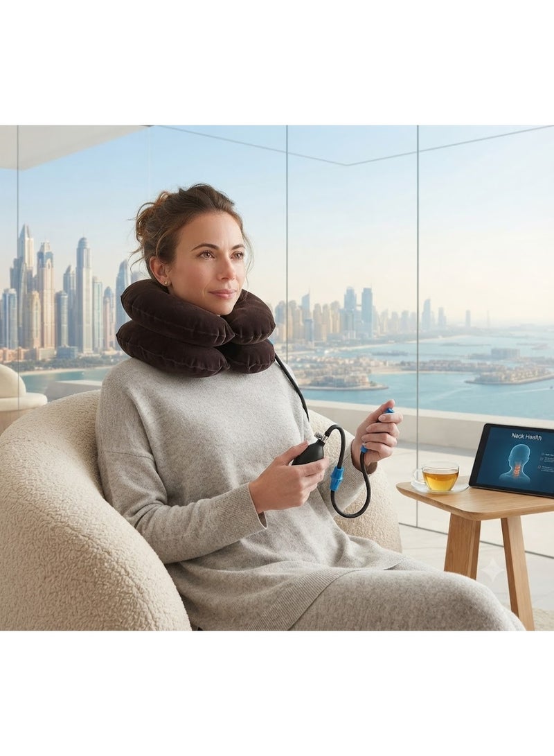 Inflatable Neck Traction Device for Cervical Orthodontics: Easy to Use for Relieving Chronic Neck and Shoulder Pain, Helping to Straighten and Align the Vertebrae, and Serving as a Multi-Colored Neck Support - Image 5
