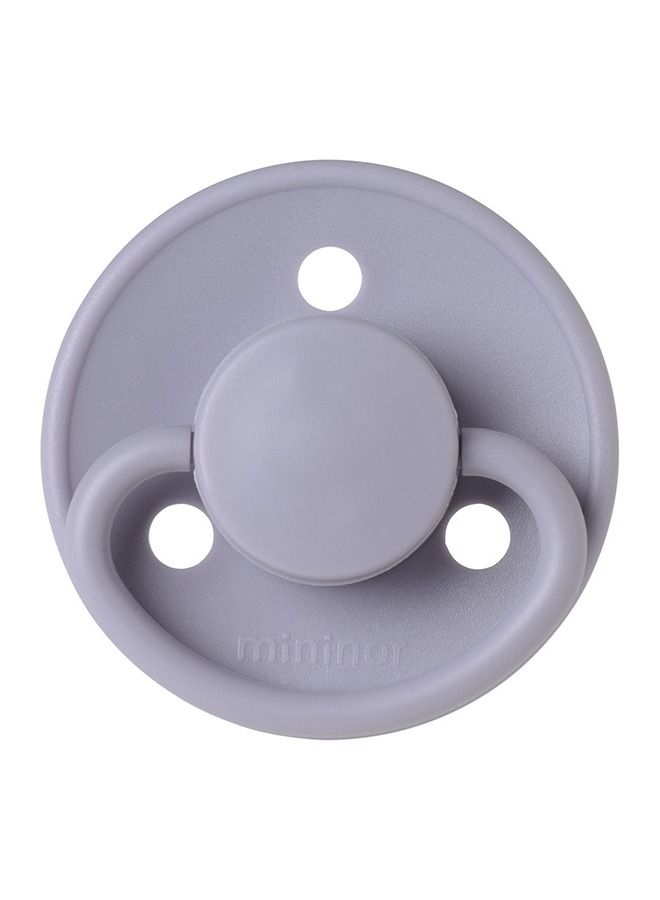 Mininor Round Pacifier Silicone 0M Lilac Flower - Image 1