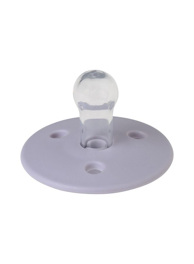 Mininor Round Pacifier Silicone 0M Lilac Flower - Image 2
