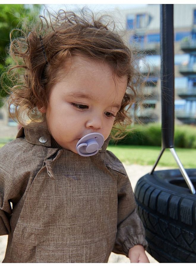 Mininor Round Pacifier Silicone 0M Lilac Flower - Image 3