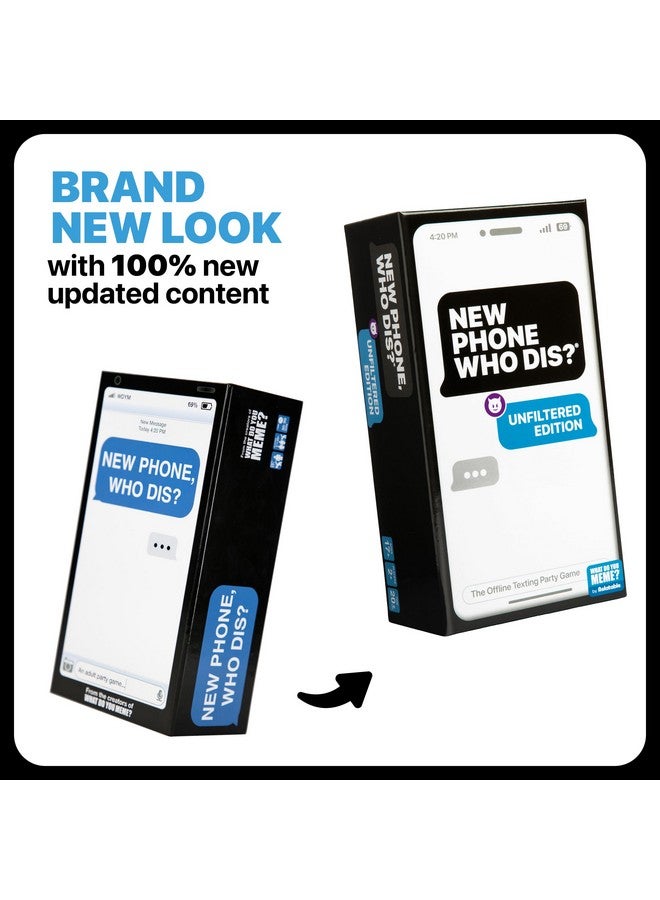 WHAT DO YOU MEME? New Phone, Who Dis? by Relatable, The Offline Text Message Party Game, Spicier Edition With New Updated Content, Card Games for Adults, Game Night Games, Includes 100 inbox cards & 300 Reply Cards - Image 2