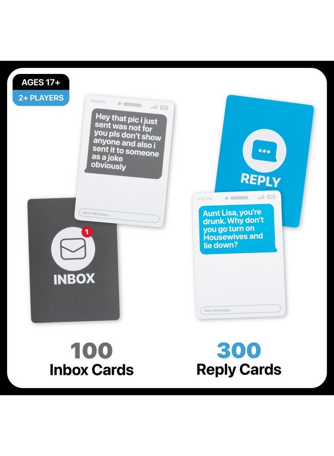 WHAT DO YOU MEME? New Phone, Who Dis? by Relatable, The Offline Text Message Party Game, Spicier Edition With New Updated Content, Card Games for Adults, Game Night Games, Includes 100 inbox cards & 300 Reply Cards - Image 3