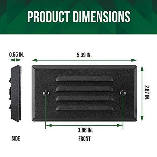 GKOLED 12V 3W Surface Mount Low Voltage LED Step Light with Horizontal Louver Faceplate for Steps Decks Pathway Yard Stairs Fences, IP65 Rated for Outdoor Waterproof, Ideal for Wet Locations (4 Packs) - Image 4