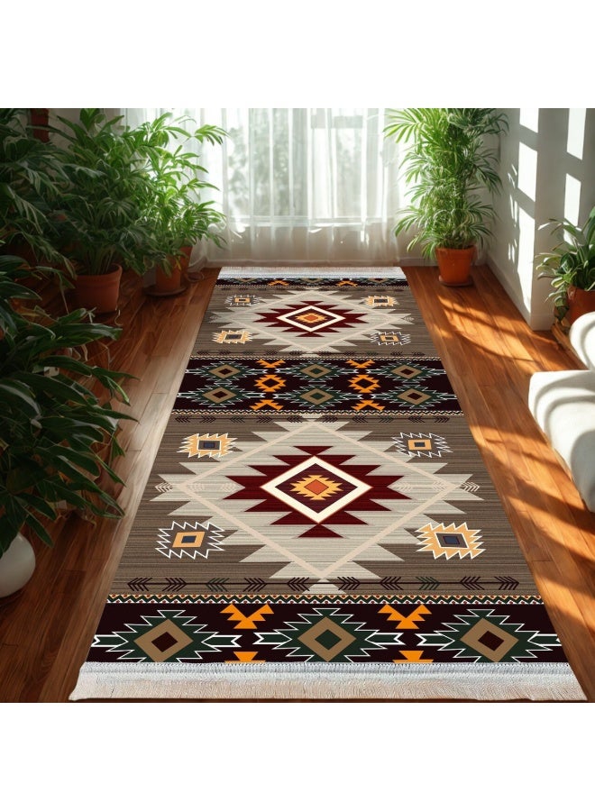 SMART HOME Long, padded, and soft hallway rug 200x100 cm – Bedroom and hallway rug – Modern geometric pattern floor rug – Luxurious entryway and corridor rug – Comfortable everyday home rug - Image 3