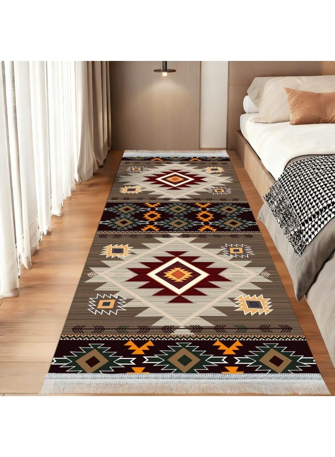 SMART HOME Long, padded, and soft hallway rug 200x100 cm – Bedroom and hallway rug – Modern geometric pattern floor rug – Luxurious entryway and corridor rug – Comfortable everyday home rug - Image 1