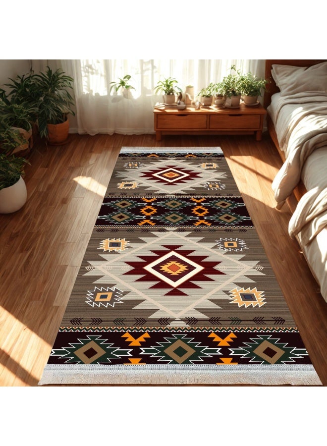 SMART HOME Long, padded, and soft hallway rug 200x100 cm – Bedroom and hallway rug – Modern geometric pattern floor rug – Luxurious entryway and corridor rug – Comfortable everyday home rug - Image 4