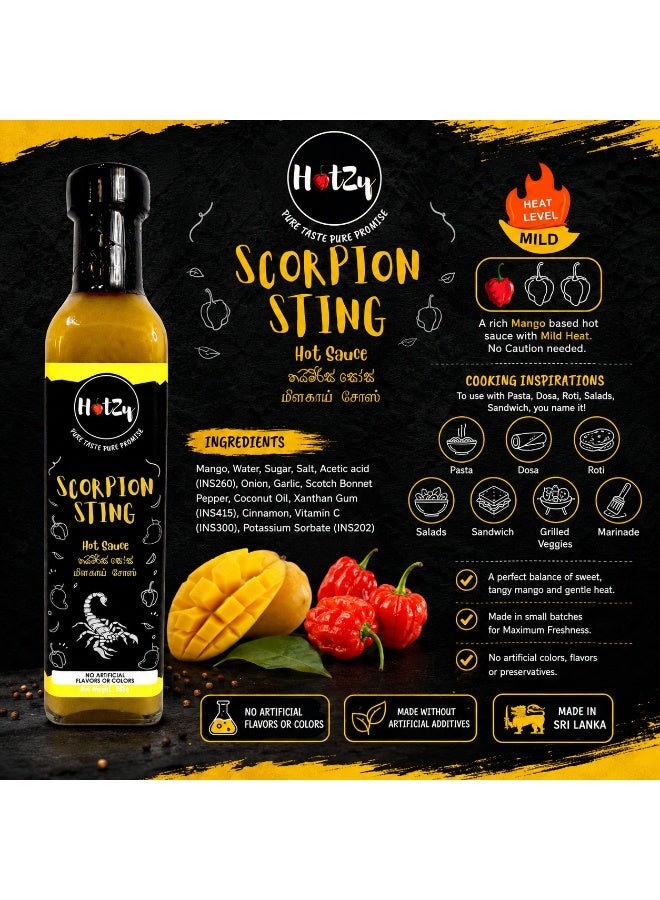 HOTZY Scorpion Sting Mild Heat Mango Hot Sauce 285g - Image 2