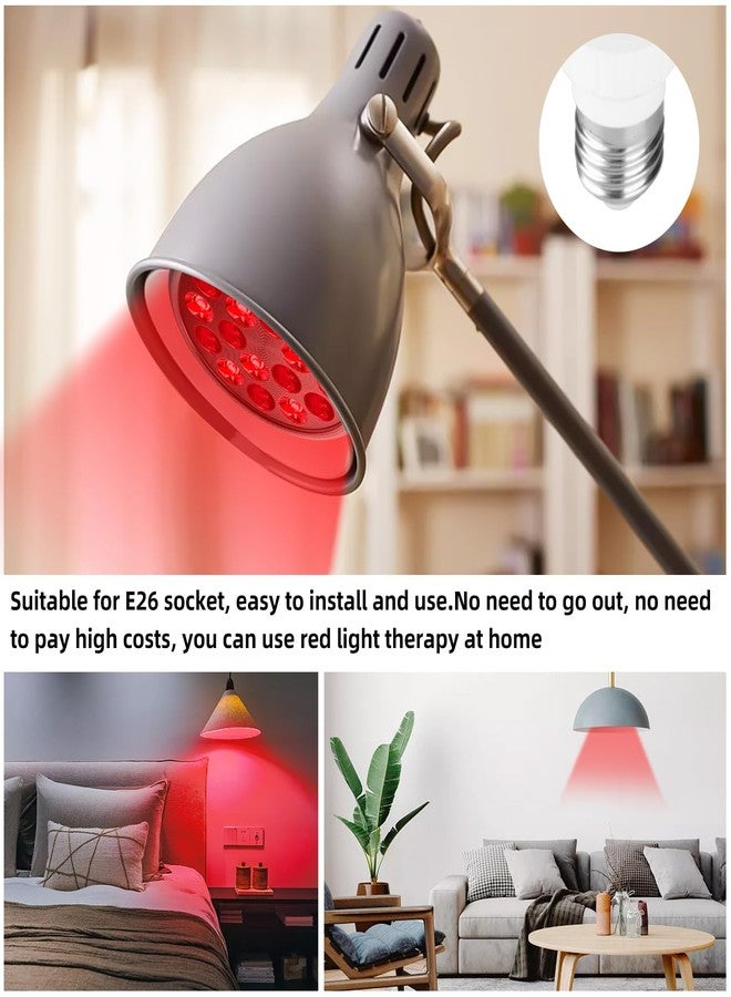 Aumtrly Red Light Therapy Bulb, Red Light Therapy for Body and Face Use, 18 LEDs 660nm Red and 850nm Near Infrared Red Light Therapy Lamp Suitable E26 Socket (Only Bulb) - Image 4