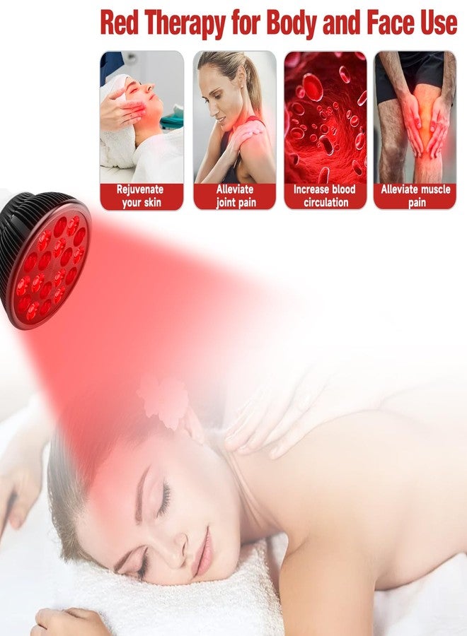 Aumtrly Red Light Therapy Bulb, Red Light Therapy for Body and Face Use, 18 LEDs 660nm Red and 850nm Near Infrared Red Light Therapy Lamp Suitable E26 Socket (Only Bulb) - Image 3