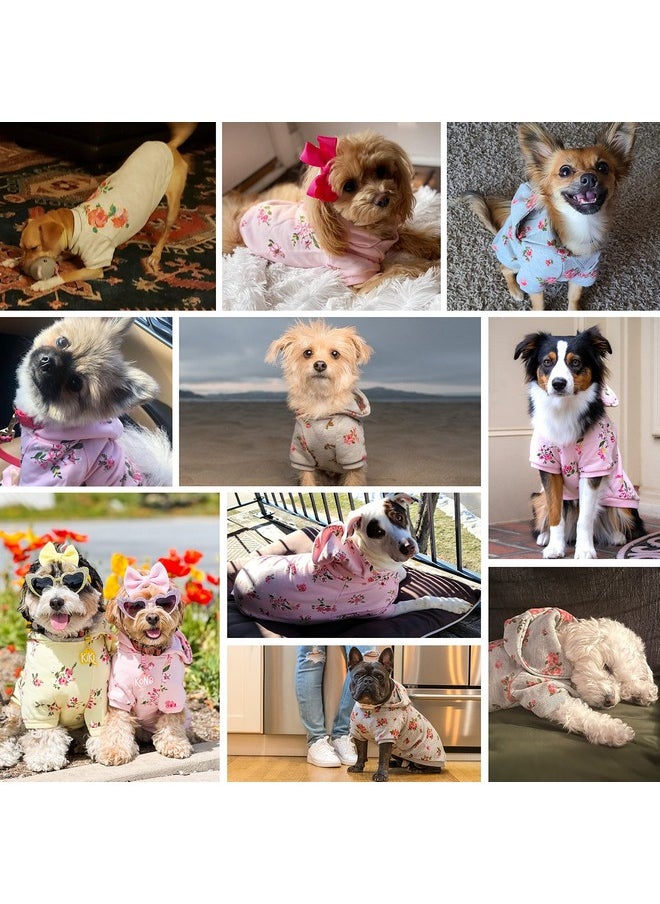 Blueberry Pet 2023 New Spring Scent Inspired Rose Flower CrewNeck Pullover Dog Sweatshirt In Stylish Grey, Back Length 12", Pack Of 1 Clothes For Dogs  - Image 4