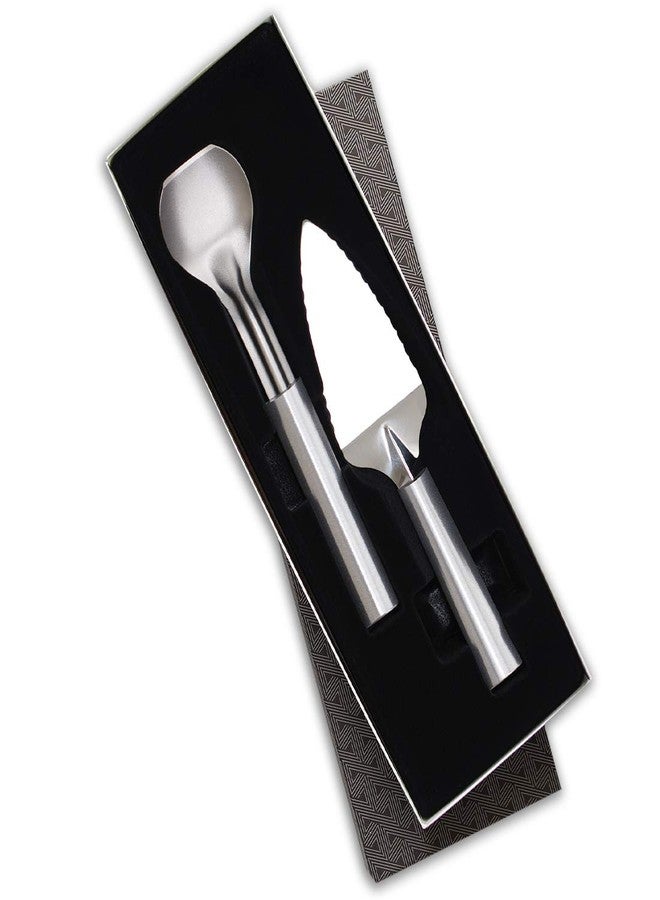 Rada Cutlery Pie A'La Mode Gift Set (S44), 2-Piece Ice Cream Scoop and Serrated Pie Server Set, Silver Handle - Image 1