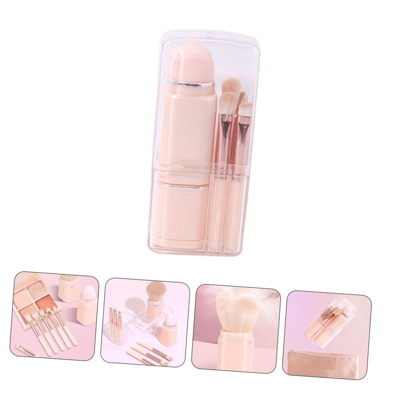 Multifunctional Telescopic Makeup Brush Set Portable Mini Cosmetic Brushes for Eyeshadow Blush Contour with Soft Synthetic Fibers Lightweight and Easy to Clean - Image 3