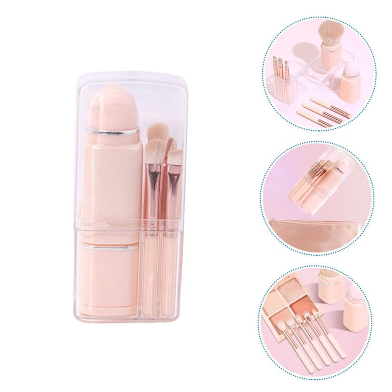 Multifunctional Telescopic Makeup Brush Set Portable Mini Cosmetic Brushes for Eyeshadow Blush Contour with Soft Synthetic Fibers Lightweight and Easy to Clean - Image 4