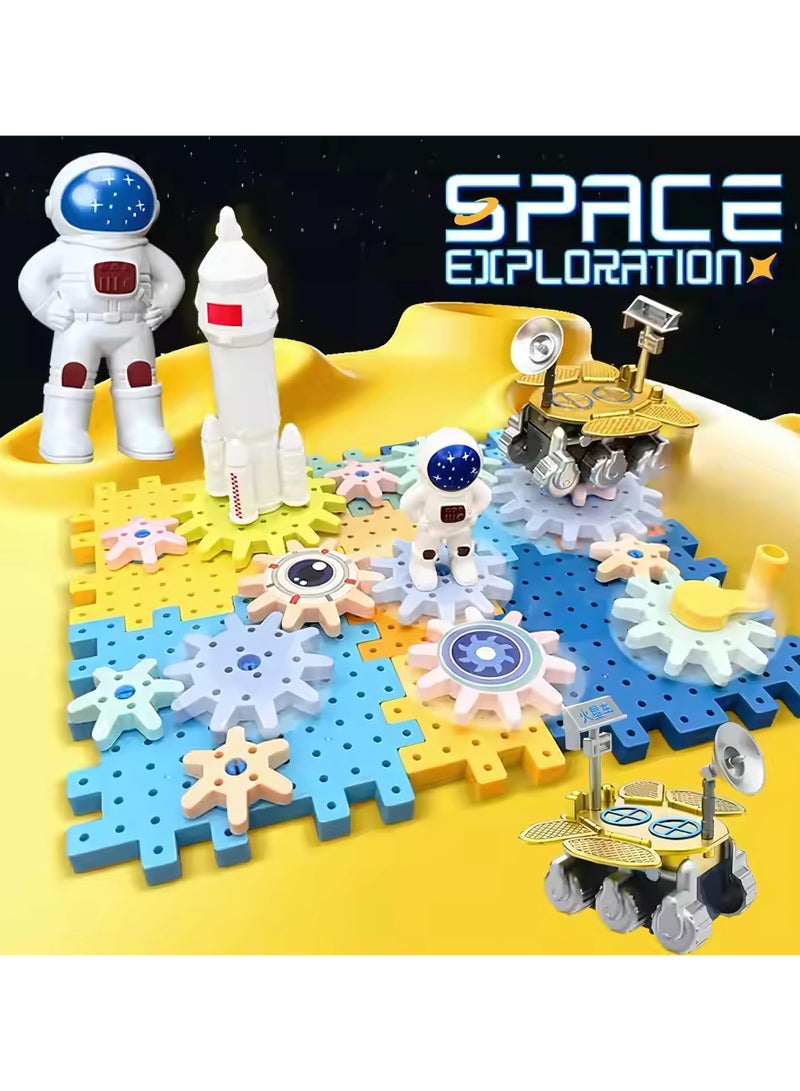 تويسو مجموعة مكعبات بناء Twisoo لاستكشاف الفضاء والمريخ - مجموعة ألغاز دوارة من 52 قطعة للأطفال، لعبة بناء تعليمية للعب والتعلم الخيالي - Image 2