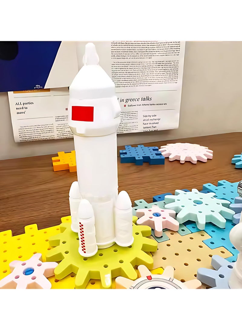 تويسو مجموعة مكعبات بناء Twisoo لاستكشاف الفضاء والمريخ - مجموعة ألغاز دوارة من 52 قطعة للأطفال، لعبة بناء تعليمية للعب والتعلم الخيالي - Image 3