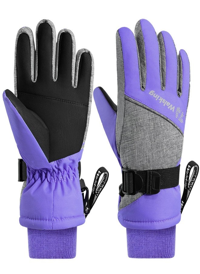 WALSKING Kids Waterproof Winter Thinsulate Warm Cold Weather Winter Snow Ski Gloves-Fits Boys and Girls Youth Child Outdoor - Image 1