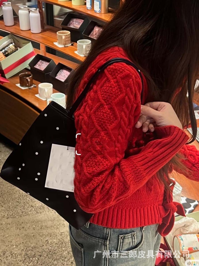 Bag Women'S Korean Style Large Capacity Commuter Retro Underarm Bag Striped Square Bag Casual Shoulder Tote Bag - Image 4