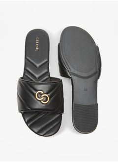 Celeste Women's Quilted Slip-On Sandals with Logo Accent  - Image 5