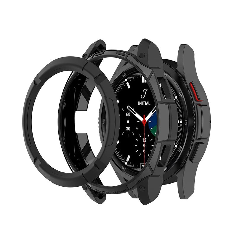 KASTWAVE Samsung Galaxy Watch 4 46mm Case with Rotating Bezel & Bezel Ring Frame Protector, Black - Image 2