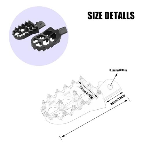 Adsspro Motorcycle CNC Aluminum Foot Pegs Rests Footpegs For CRF150F CRF230F CRF230 CRF150 F CRF 150F 230F 150 230 F 2003-2019 XR150L 15-24 XR125L 10-15 KDX200 83-94 Dirt Pit Bike (Black) - Image 3
