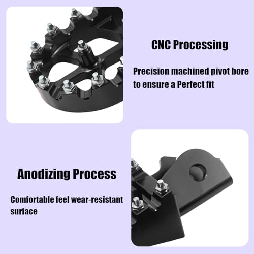 Adsspro Motorcycle CNC Aluminum Foot Pegs Rests Footpegs For CRF150F CRF230F CRF230 CRF150 F CRF 150F 230F 150 230 F 2003-2019 XR150L 15-24 XR125L 10-15 KDX200 83-94 Dirt Pit Bike (Black) - Image 5