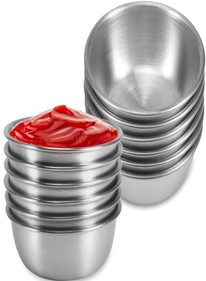 Tivcck 12 Pcs Mini Sauce Cups,Stainless Steel Condiment Cups,Reusable Sushi Dipping Dishes,Ketchup Dipping Cups,Small Pudding Condiment Cups for Home Kitchen Restaurant (Sliver 60ml) - Image 1