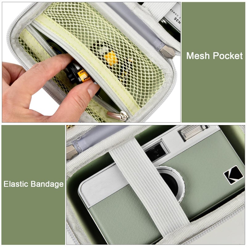 Grapsa Digital Camera Case Compatible with KODAK EKTAR H35 H35N Half Frame Film Camera, Storage Holder Organizer for Kodak Ultra F9 M35 M38 Paper Shoot Camera, 35mm Film Rolls (Box Only) - Green - Image 3