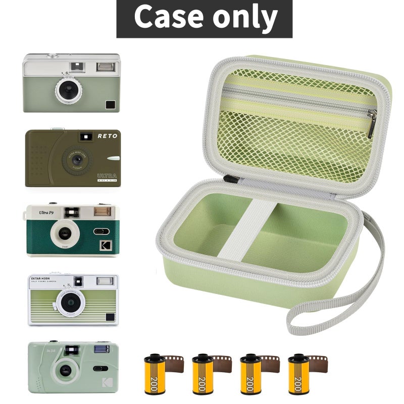 Grapsa Digital Camera Case Compatible with KODAK EKTAR H35 H35N Half Frame Film Camera, Storage Holder Organizer for Kodak Ultra F9 M35 M38 Paper Shoot Camera, 35mm Film Rolls (Box Only) - Green - Image 2