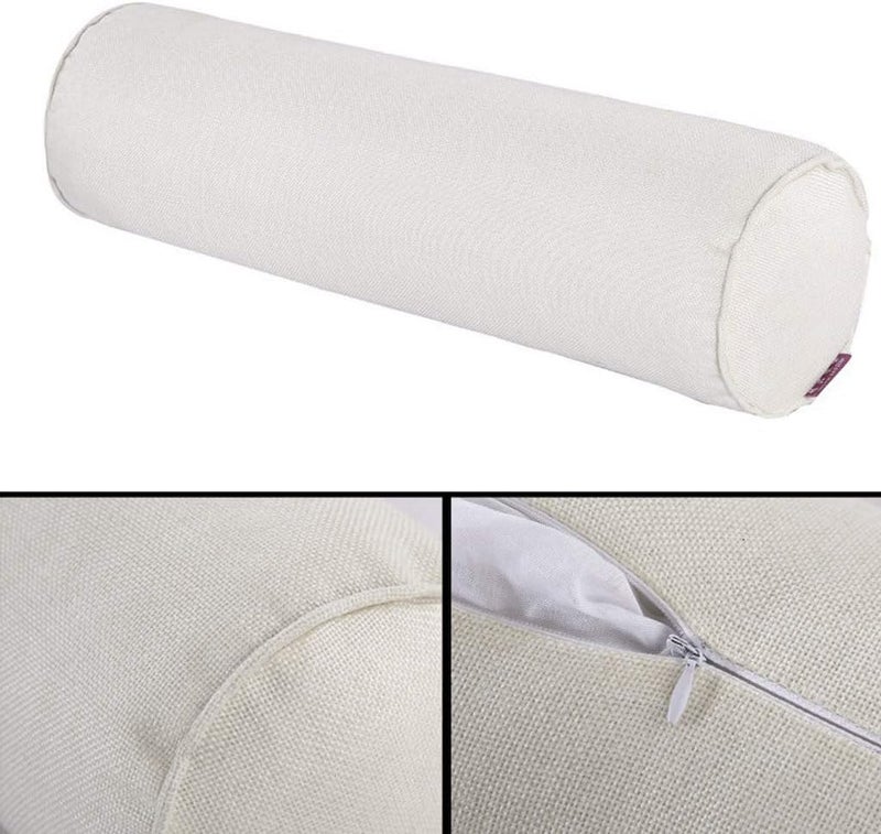 klarako Full Round Bolster Pillow Cushion for Massage Table  Linen Yoga Bolster, 15.7inch Long & 5.9 Dia.  4Color - Image 2