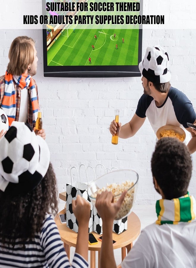 Fainne 30 Pcs Soccer Goodie Bags Soccer Candy Bags Favor Paper Bag with Handles Sports Themed Print Present Gifts Pouch for Football Team Decoration Birthday Party Supplies - Image 4